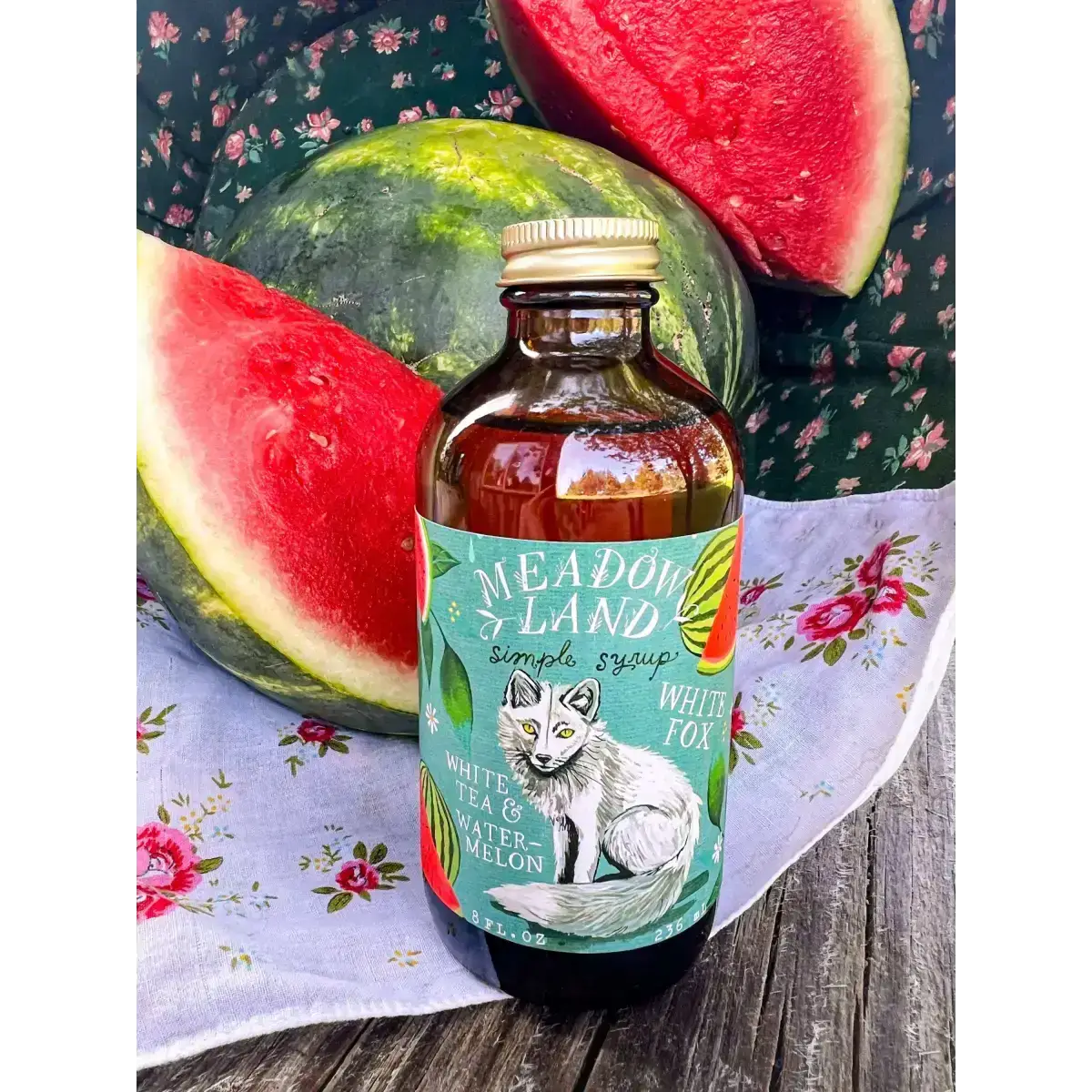 White Fox Simple Syrup - White Tea and Watermelon - Meadowland Syrup