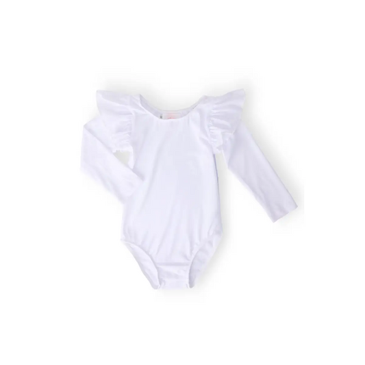 Flutter Sleeve Leotard - White - 6-12M - Mila & Rose ®