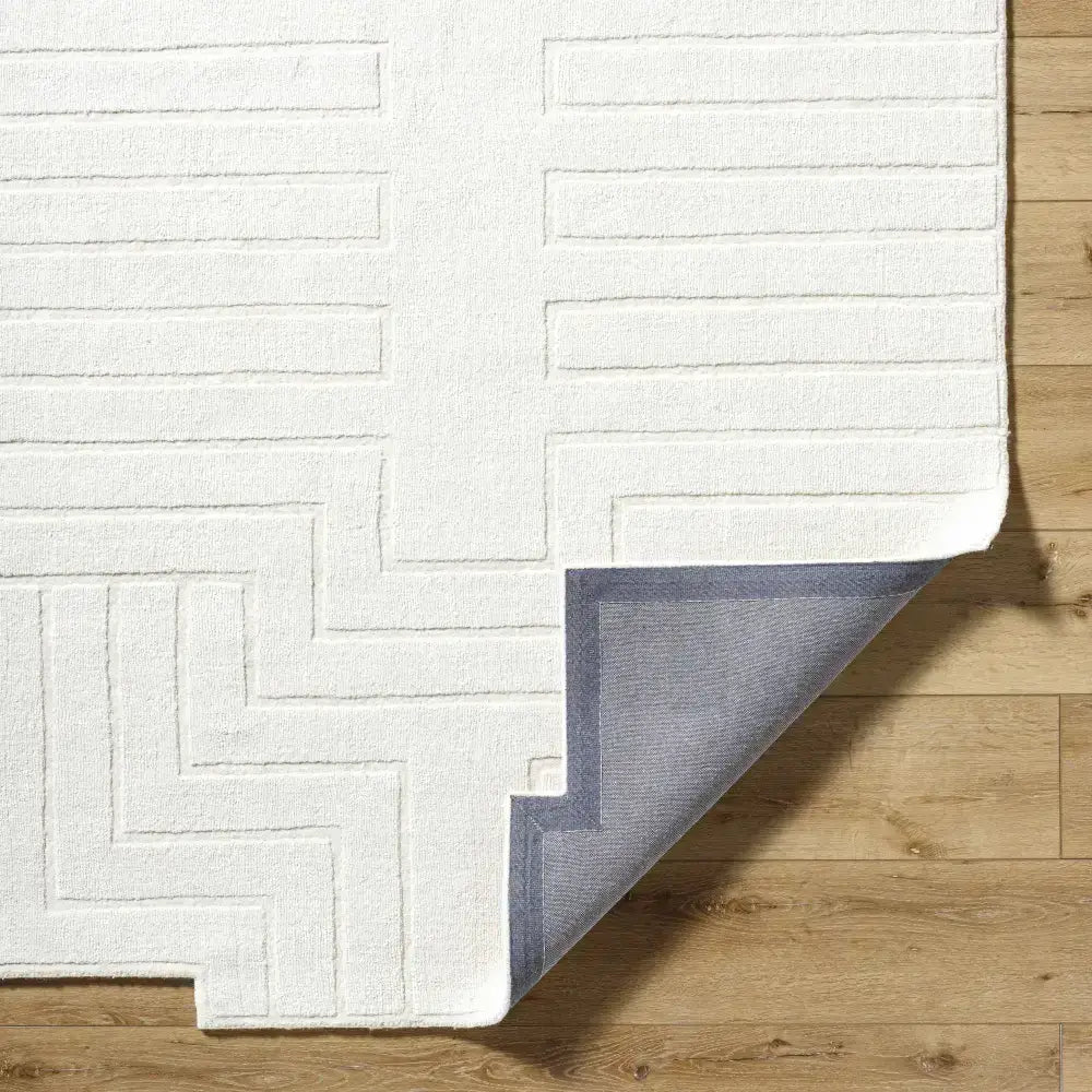White Modern Geometric Wool Area Rug - Boutique Rugs