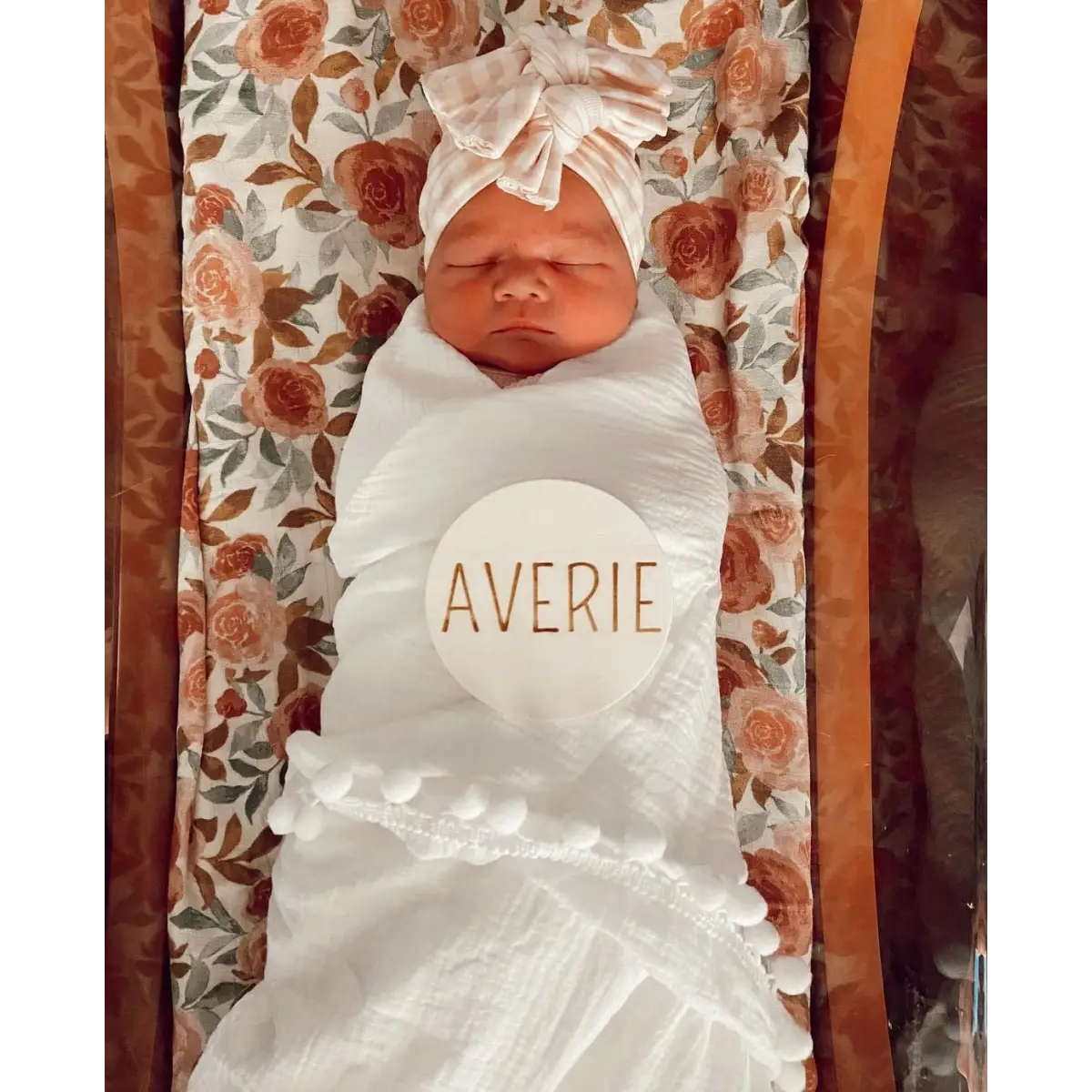 White Pom Muslin Swaddle Blanket - Harp Angel Boutique