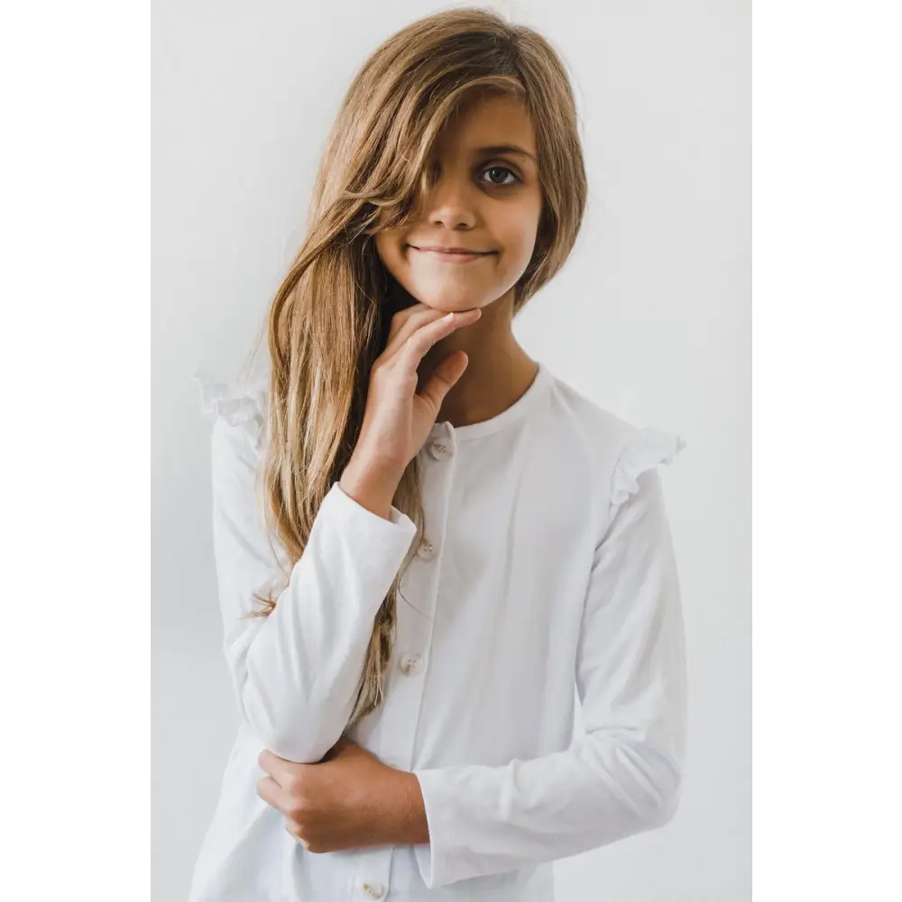 White Ruffle Cardigan - Mila & Rose ®