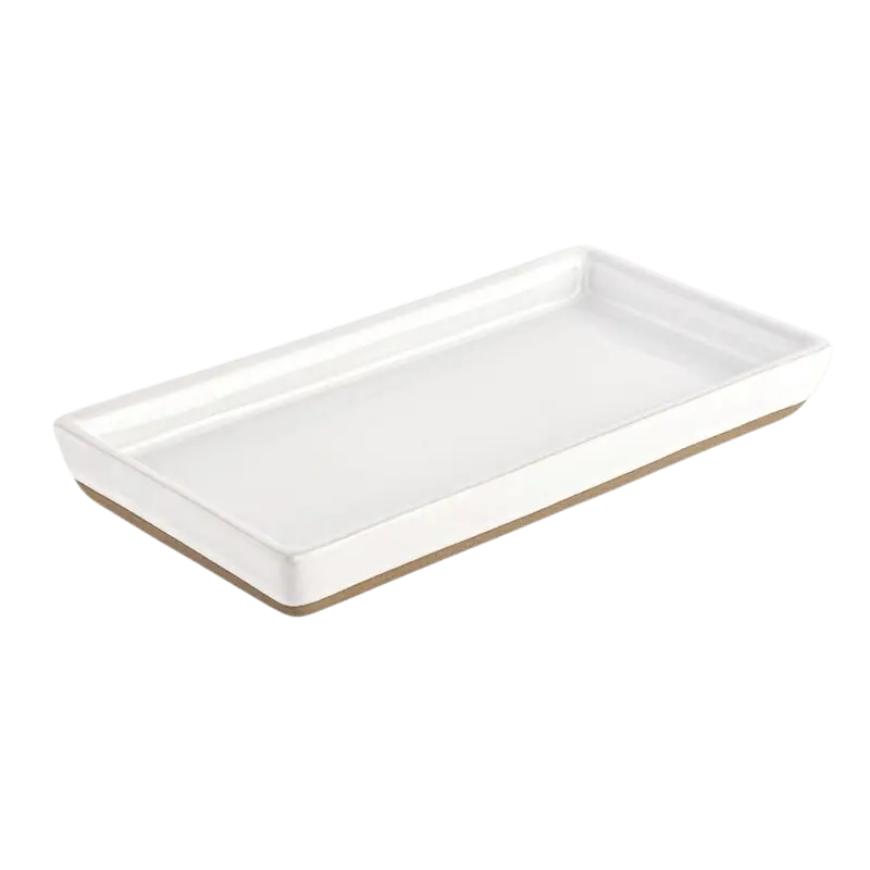 White Stoneware Tray - Sweet Water Decor
