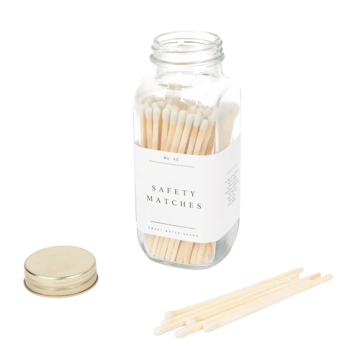 White Tip Safety Matches - 60 Count 3.75’’ - Sweet Water Decor