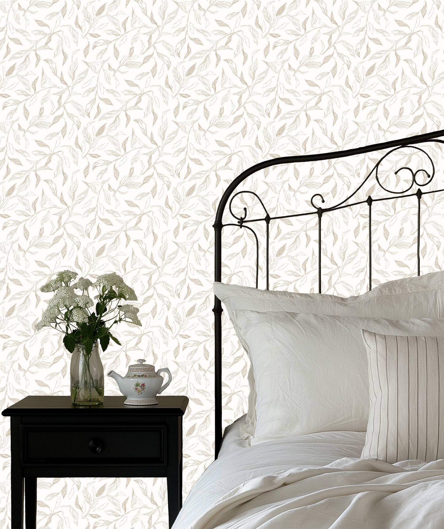 Swift Subtle Leaves Wallpaper by Aubrey Fairchild - Loomwell Home Goods