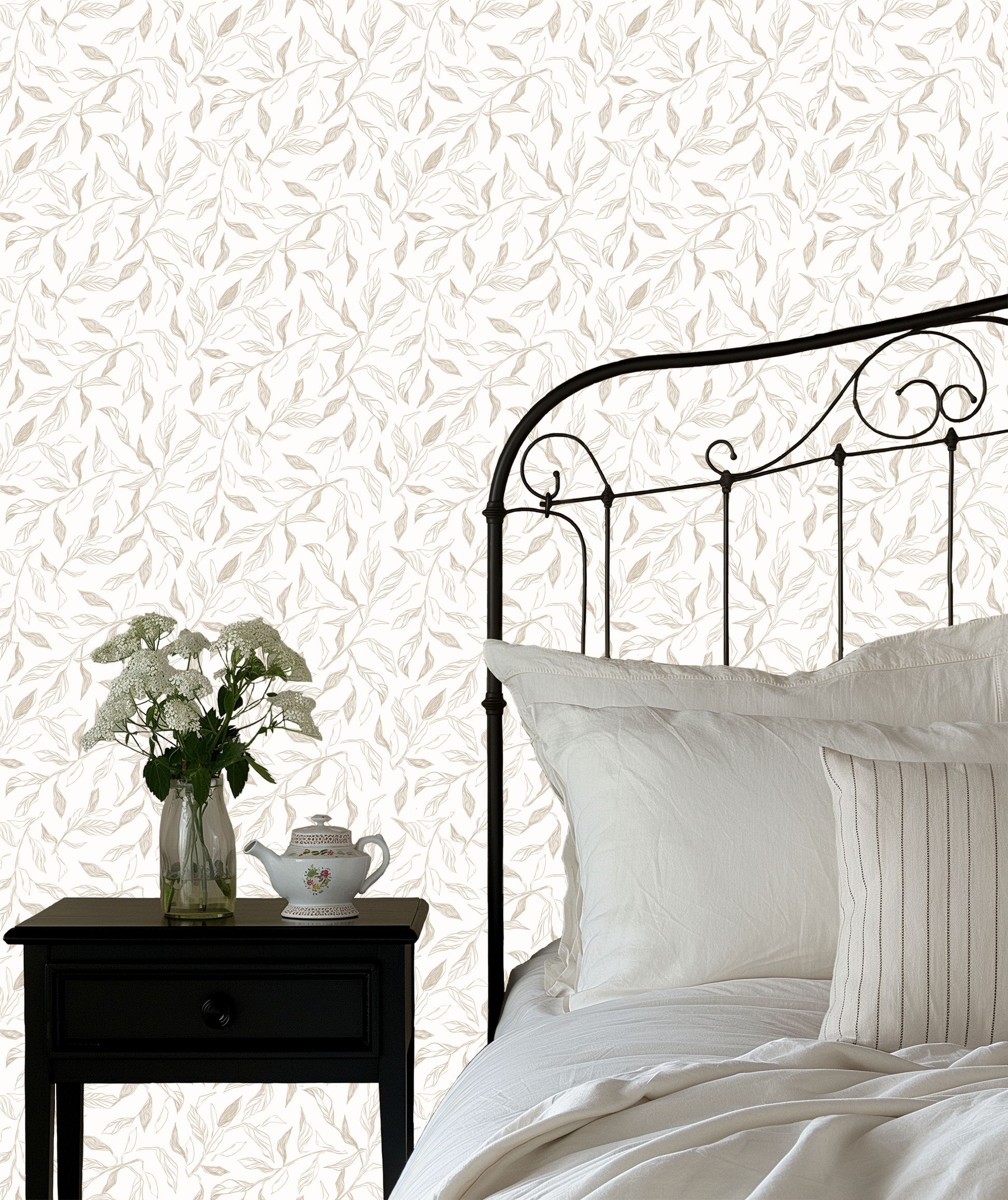Swift Subtle Leaves Wallpaper by Aubrey Fairchild - Loomwell Home Goods