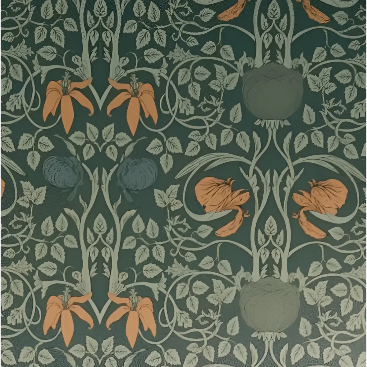 Whitney Wallpaper - Floral Vines - Morris Inspired - Sample 1 foot by 1 foot - Loomwell Home Goods