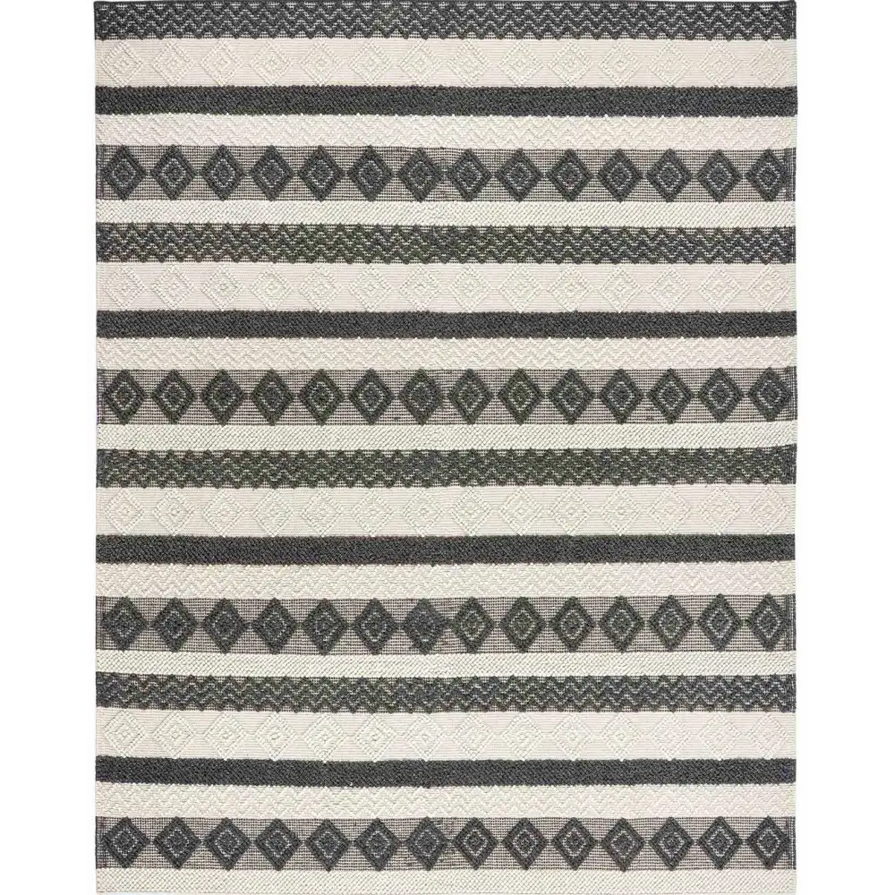 Whittington Black&White Wool Rug - Clearance - 5’ x 7’6’’ Rectangle - Boutique Rugs
