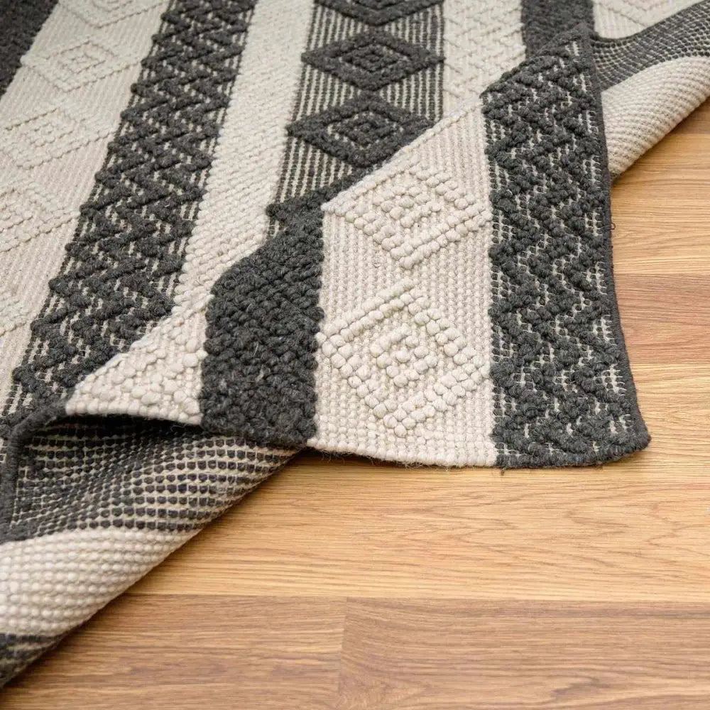 Whittington Black&White Wool Rug - Clearance - Boutique Rugs