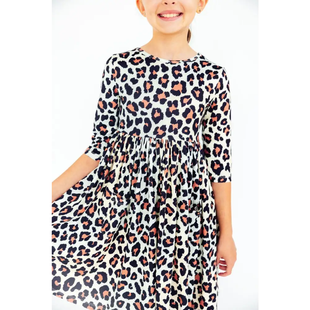 Wild One 3/4 Sleeve Pocket Twirl Dress - Mila & Rose ®