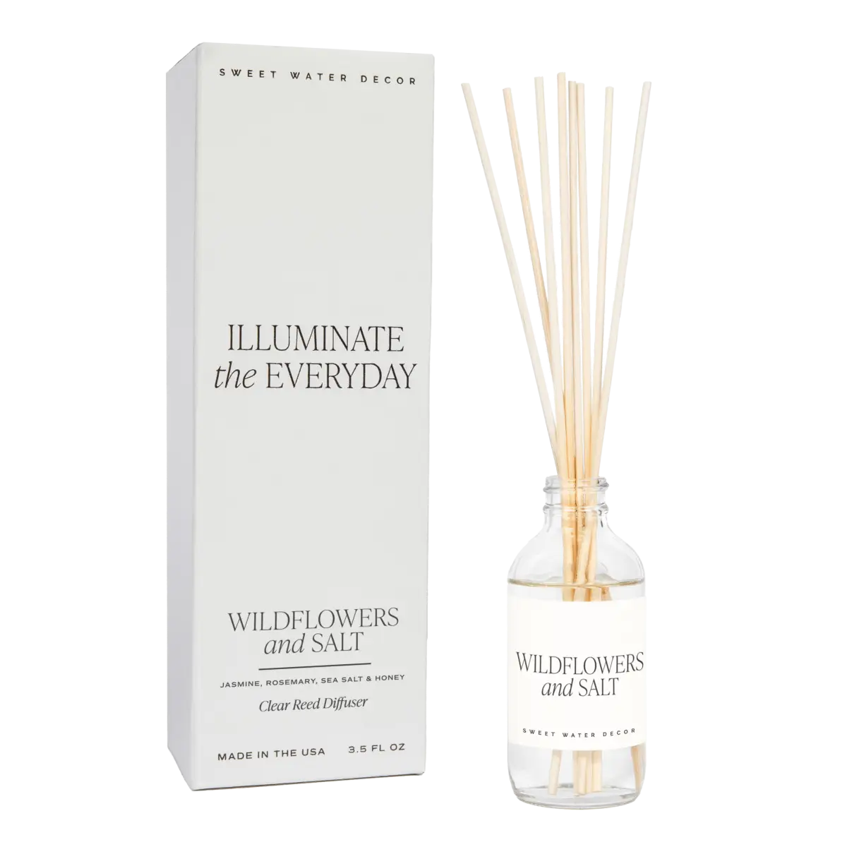 Wildflowers and Salt Clear Reed Diffuser - Sweet Water Decor