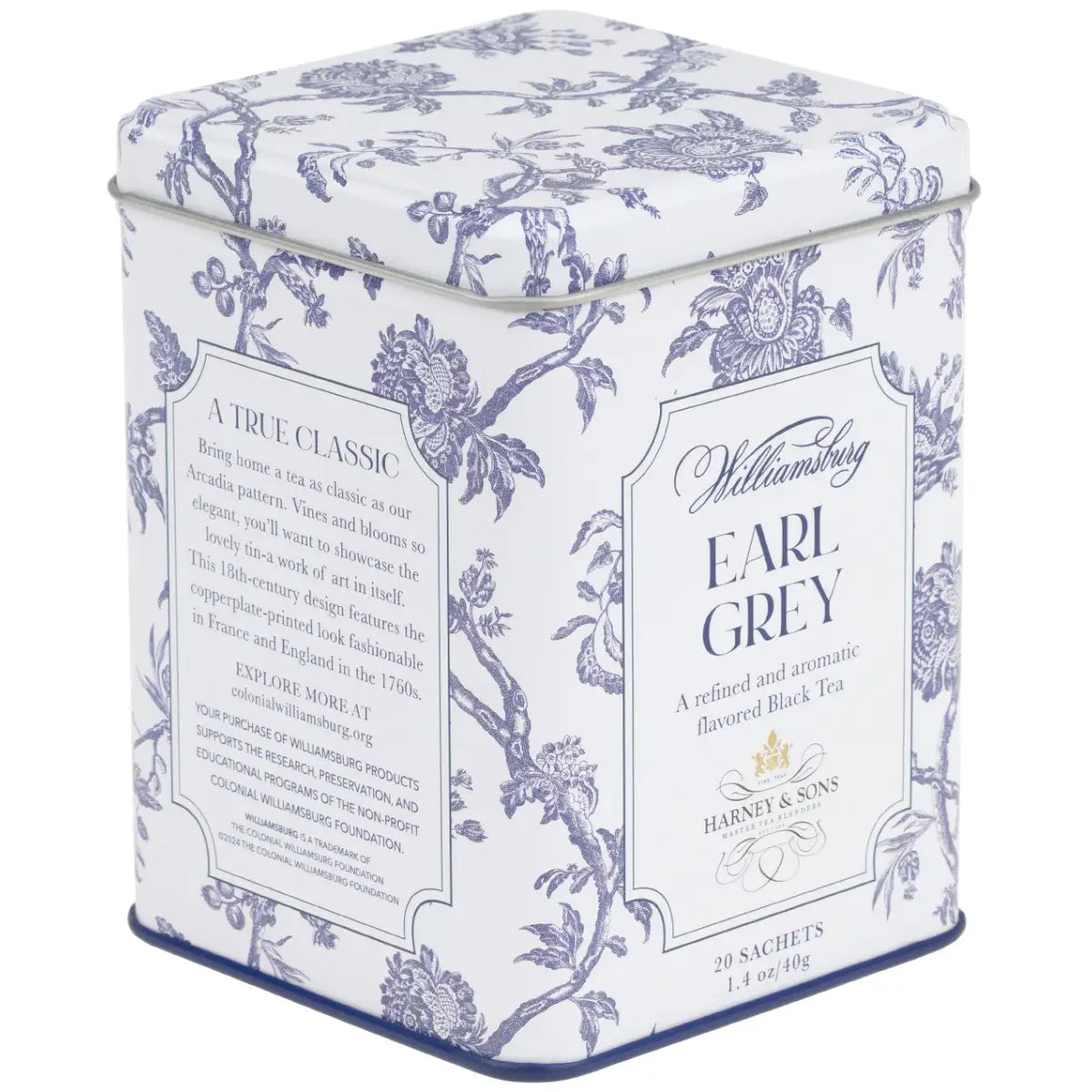 Williamsburg Earl Grey Tea - Tin of 20 Sachets - Sachets / Tin of 20 Sachets - Harney & Sons Fine Teas