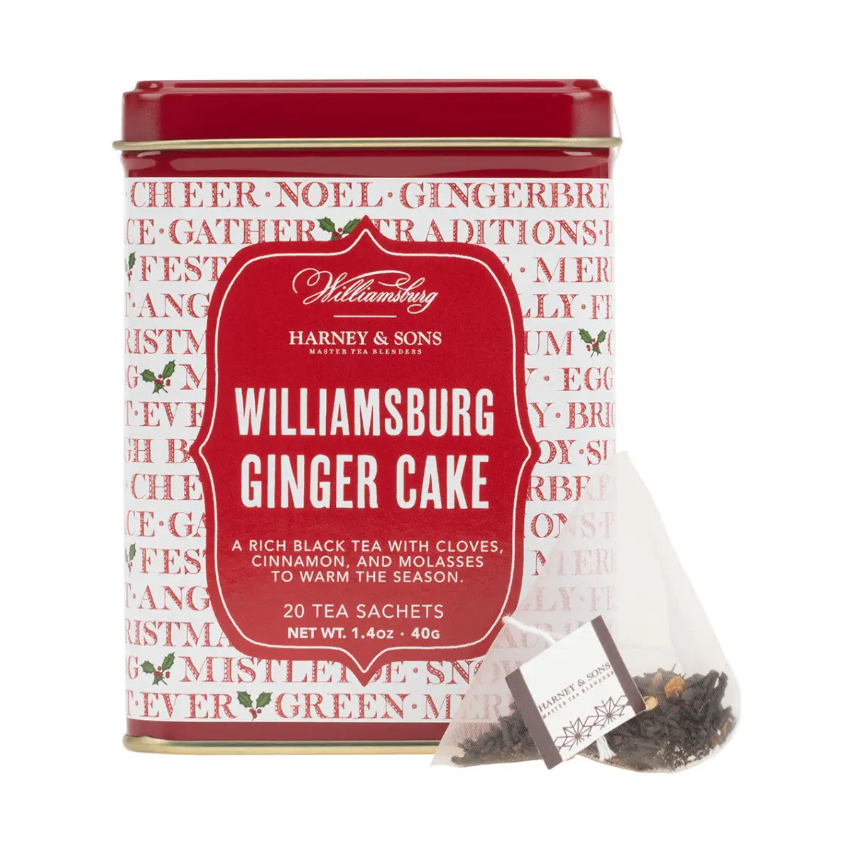Williamsburg Ginger Cake Tin of 20 Sachets - Harney & Sons Fine Teas