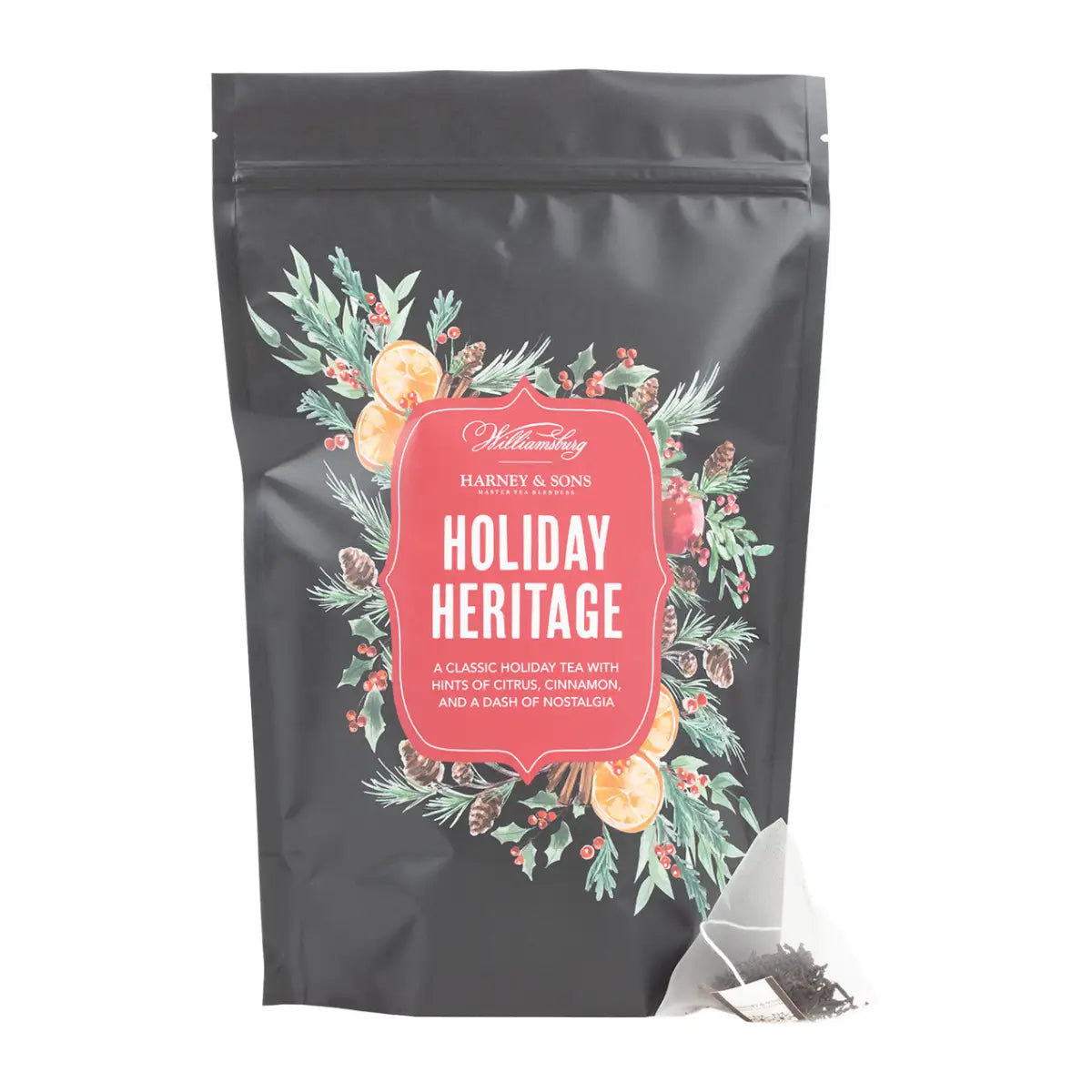 Williamsburg Holiday Heritage Tea - Sachets / Bag of 50 Sachets - Harney & Sons Fine Teas