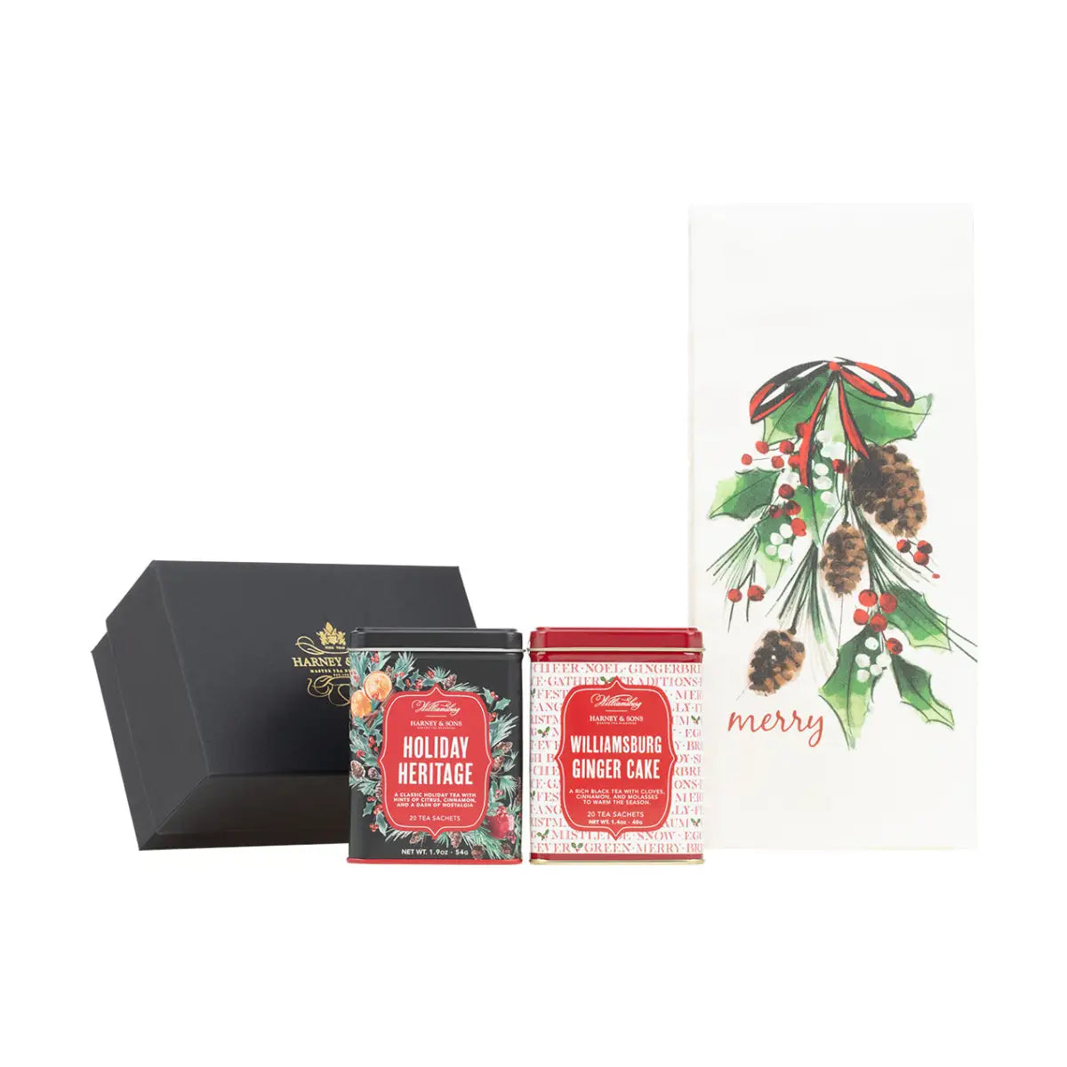 Williamsburg Holiday Heritage Tea - Sachets / Williamsburg Duo with Towel Gift - Harney & Sons Fine Teas