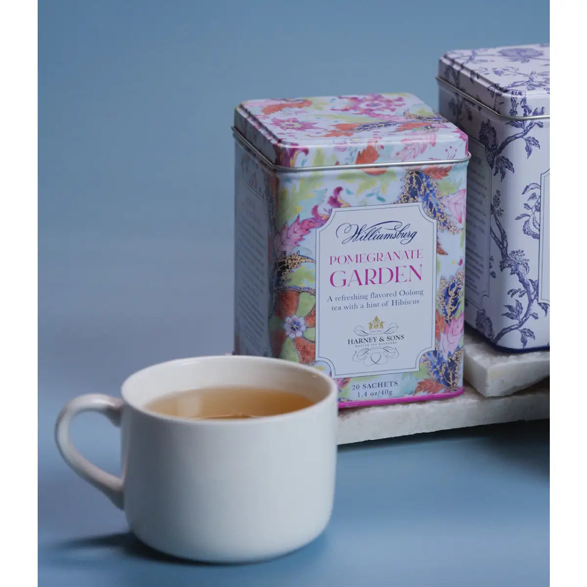 Williamsburg Pomegranate Garden Tea - Tin of 20 Sachets - Sachets / Tin of 20 Sachets - Harney & Sons Fine Teas