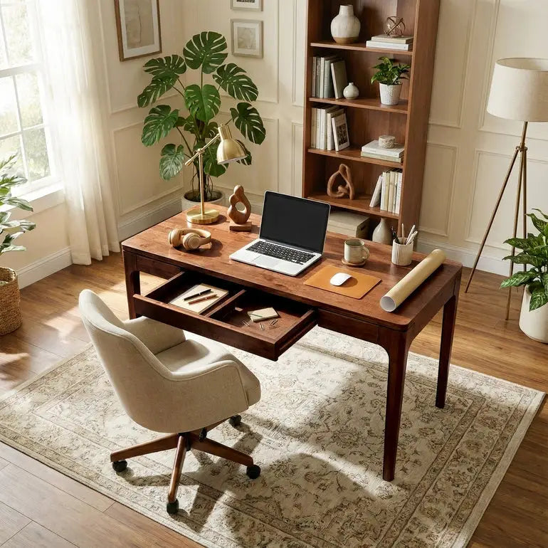 Wilma 48’’ Rubber Wood Desk - Megsu