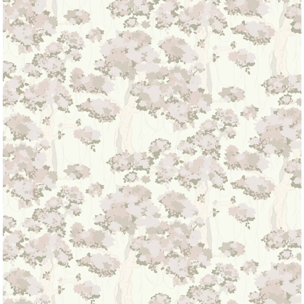 Wilma Wallpaper - Trees - by Grateful Artsy Soul - Sample 1 foot by 1 foot / Blush - Loomwell Home Goods