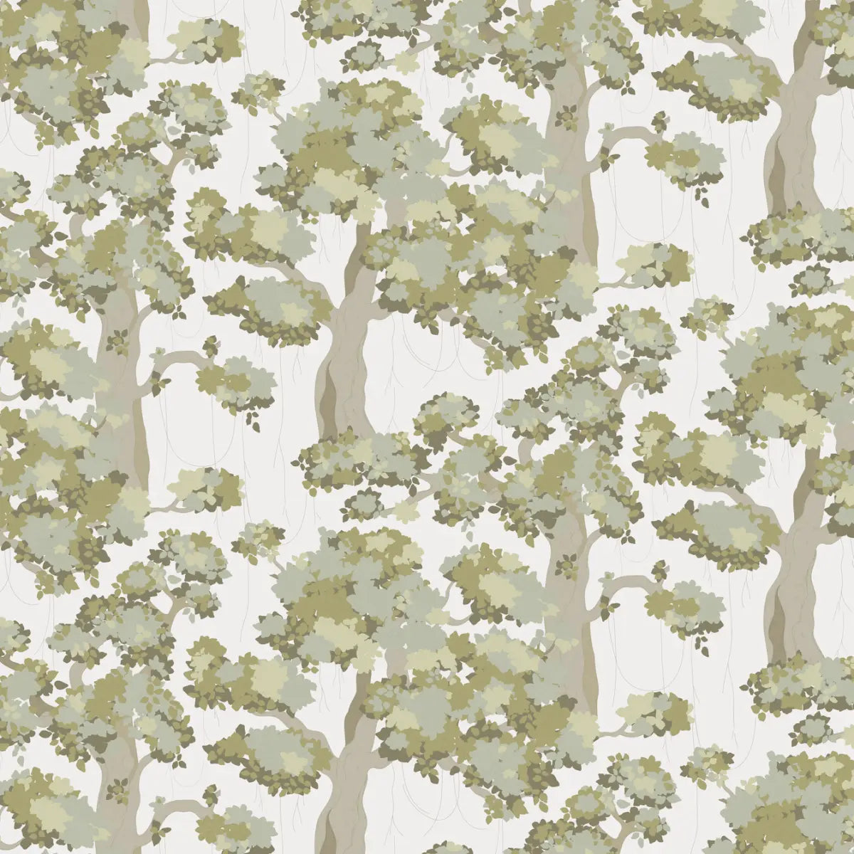 Wilma Wallpaper - Trees - by Grateful Artsy Soul - Sample 1 foot by 1 foot / Sage - Loomwell Home Goods