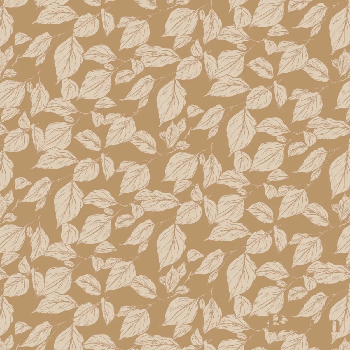 Windermere Wallpaper - Leaves - by Aubrey Fairchild - Sample 1 foot by 1 foot / Brown - Loomwell Home Goods