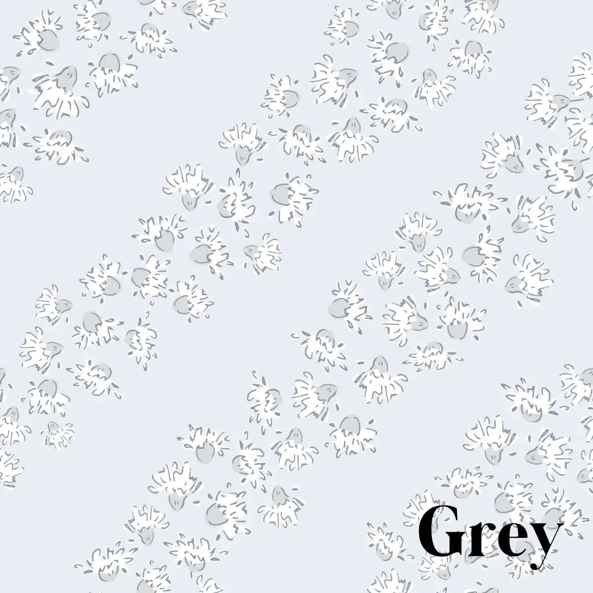 Winnie Wallpaper - Floral Diagonal Stripe - by Melissa Johnson Design - Sample 1 foot by 1 foot / Grey - Loomwell Home