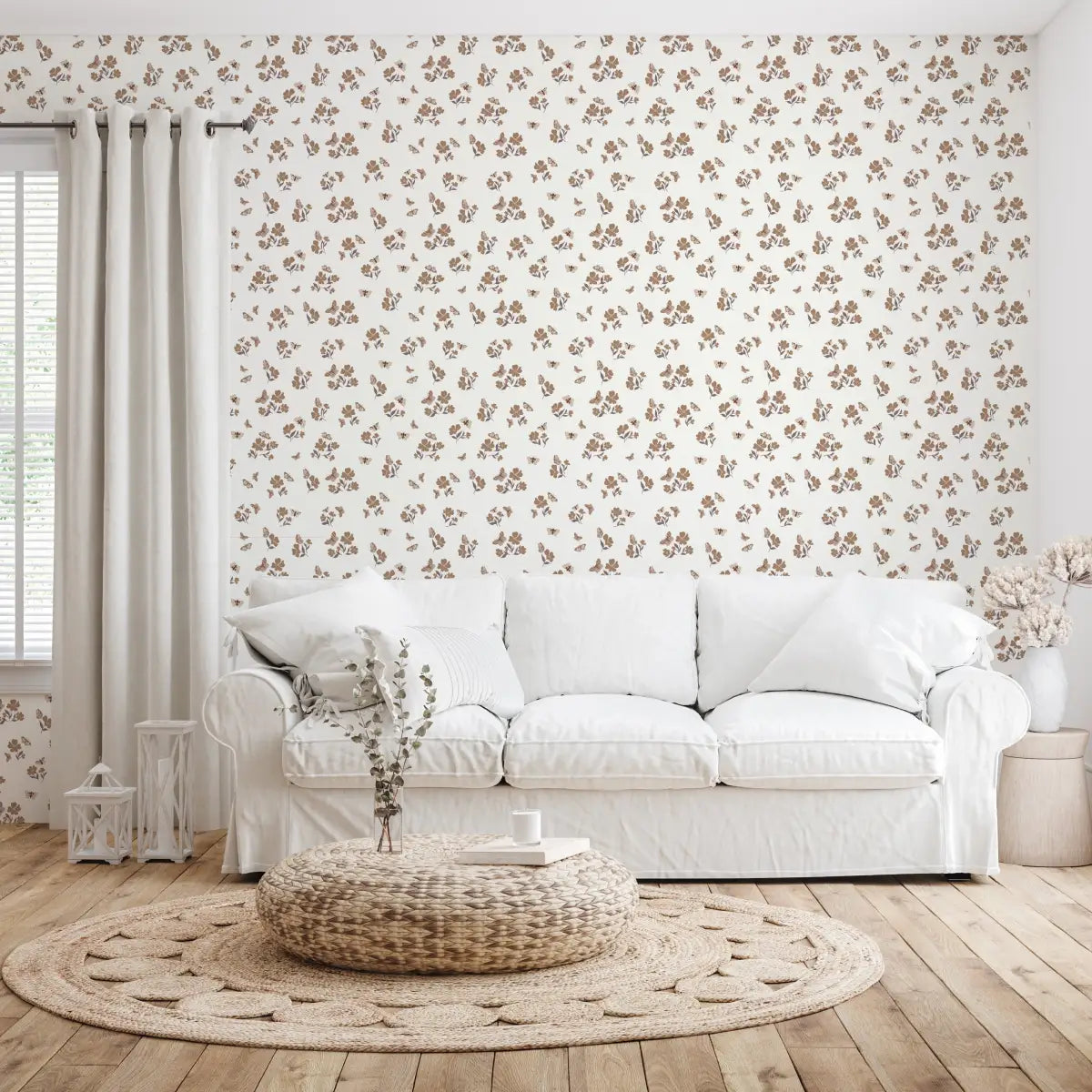 Winslie Wallpaper - Flowers and Butterflies - by Danelys Sidron - Loomwell Home Goods