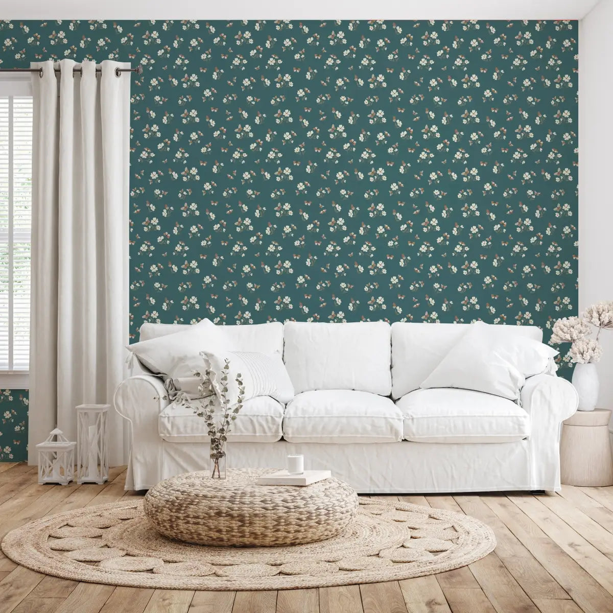 Winslie Wallpaper - Flowers and Butterflies - by Danelys Sidron - Loomwell Home Goods
