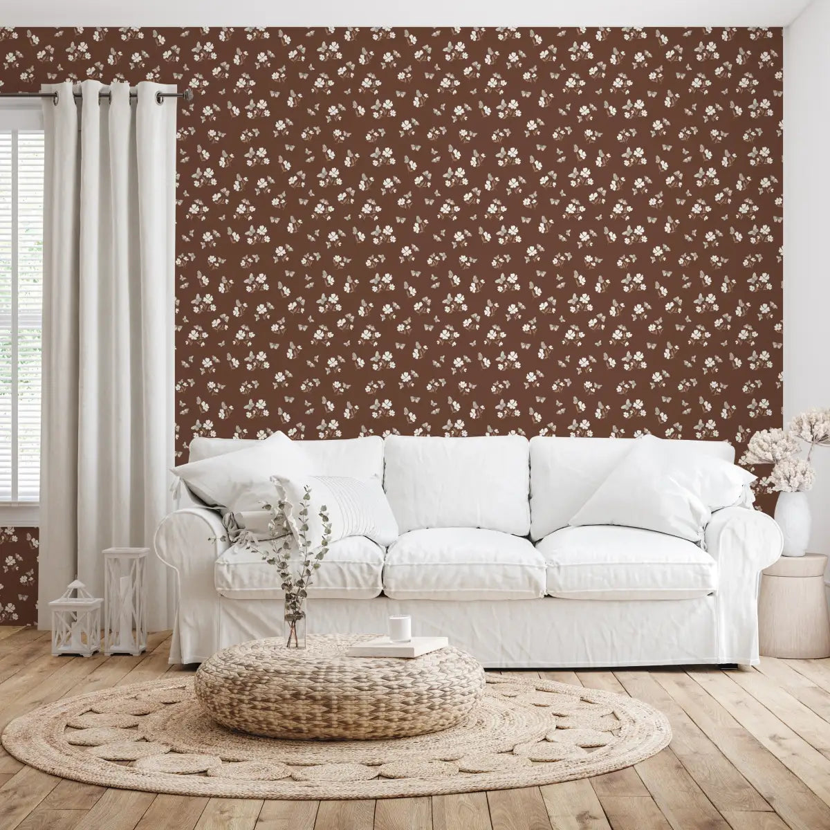 Winslie Wallpaper - Flowers and Butterflies - by Danelys Sidron - Loomwell Home Goods