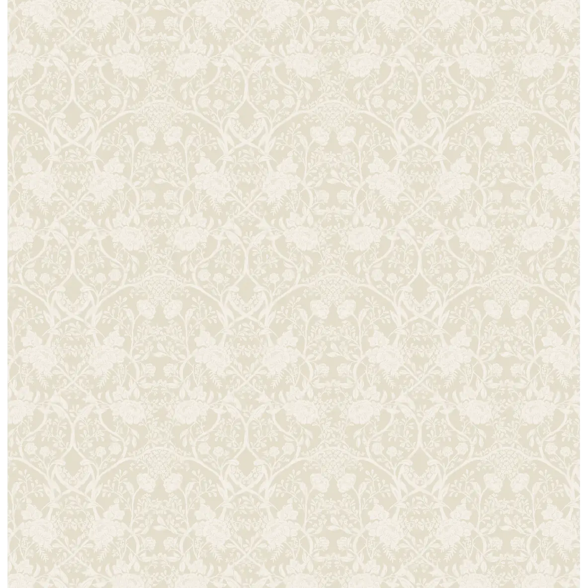 Winslow Wallpaper - Art Deco Floral - by Beeky Illustration - Sample 1 foot by 1 foot / Light Neutral - Loomwell Home