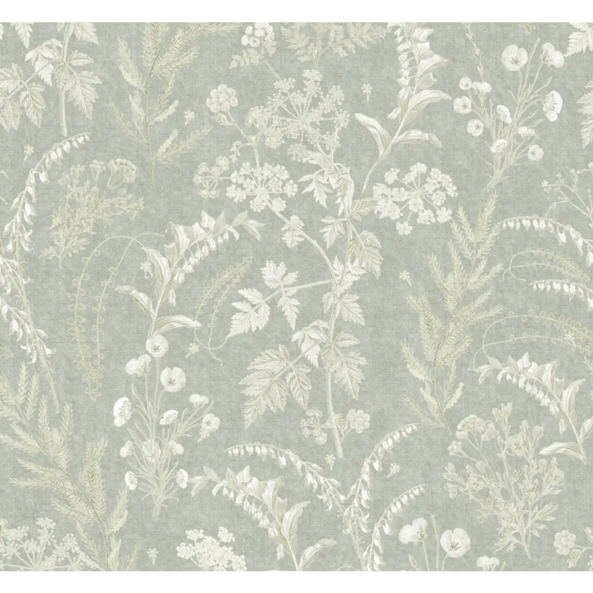 Winsome Wallpaper - Botanical Ferns - by Aynsley Ovard x Bloomery Decor - Sample 1 foot by 1 foot / Sage - Loomwell