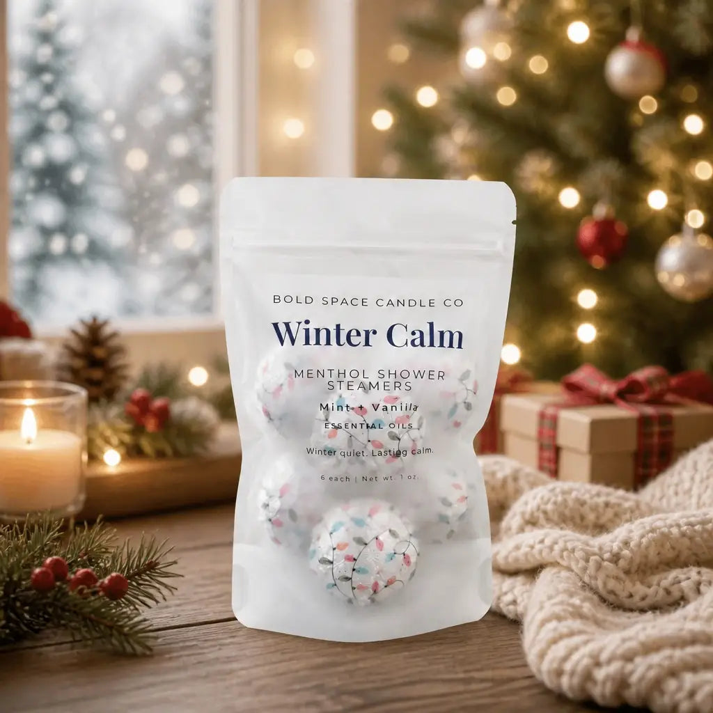 Shower Steamers - Winter Calm - Menthol Mint + Vanilla - 6 pack - Bold Space Candle Co.