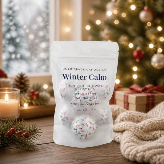 Shower Steamers - Winter Calm - Menthol Mint + Vanilla - 6 pack - Bold Space Candle Co.