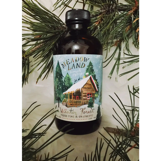 Winter Forest Simple Syrup - Cranberry and Pine - Cocktails Cocoa - Meadowland Syrup