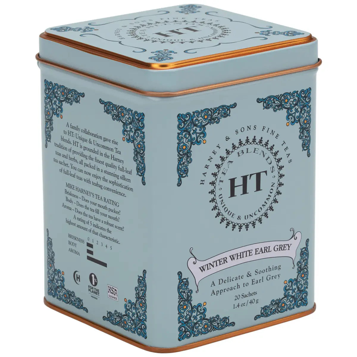 Winter White Earl Grey Tea - HT Tin of 20 Sachets - Sachets / Tin of 20 Sachets - Harney & Sons Fine Teas