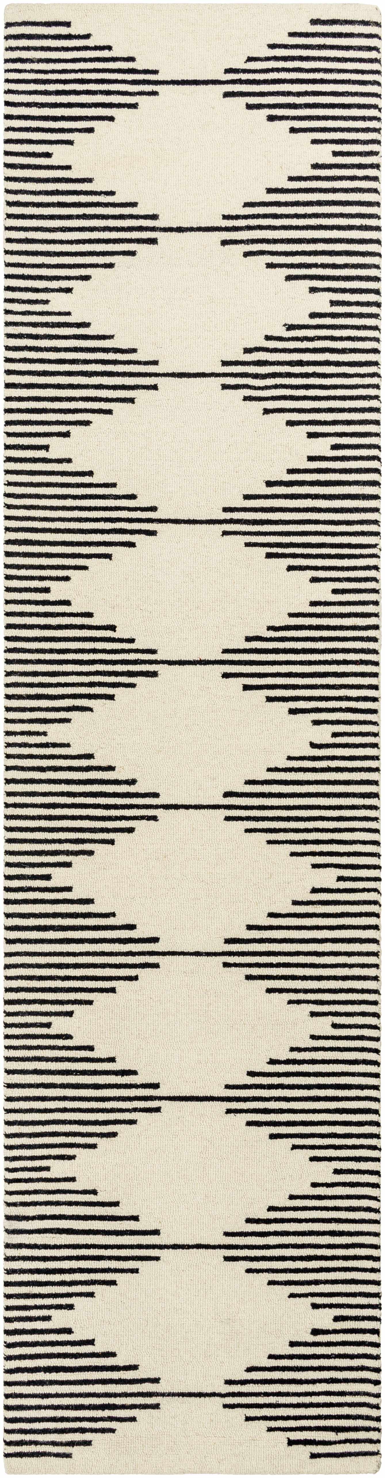 Black Modern Hand Tufted Wool Rug - 2’6’’ x 10’ Runner - Boutique Rugs