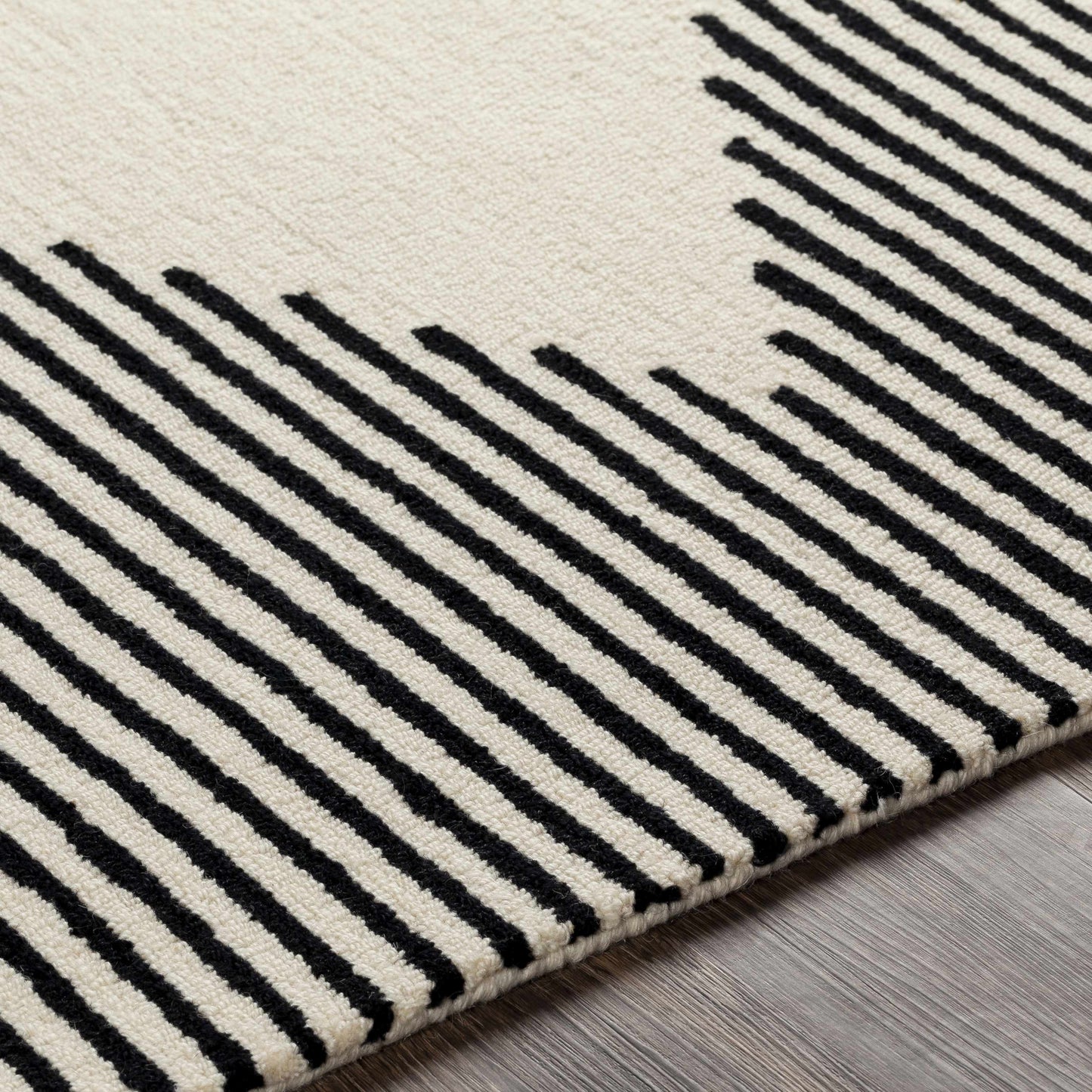 Black Modern Hand Tufted Wool Rug - 8’10’’ x 12’ Rectangle - Boutique Rugs