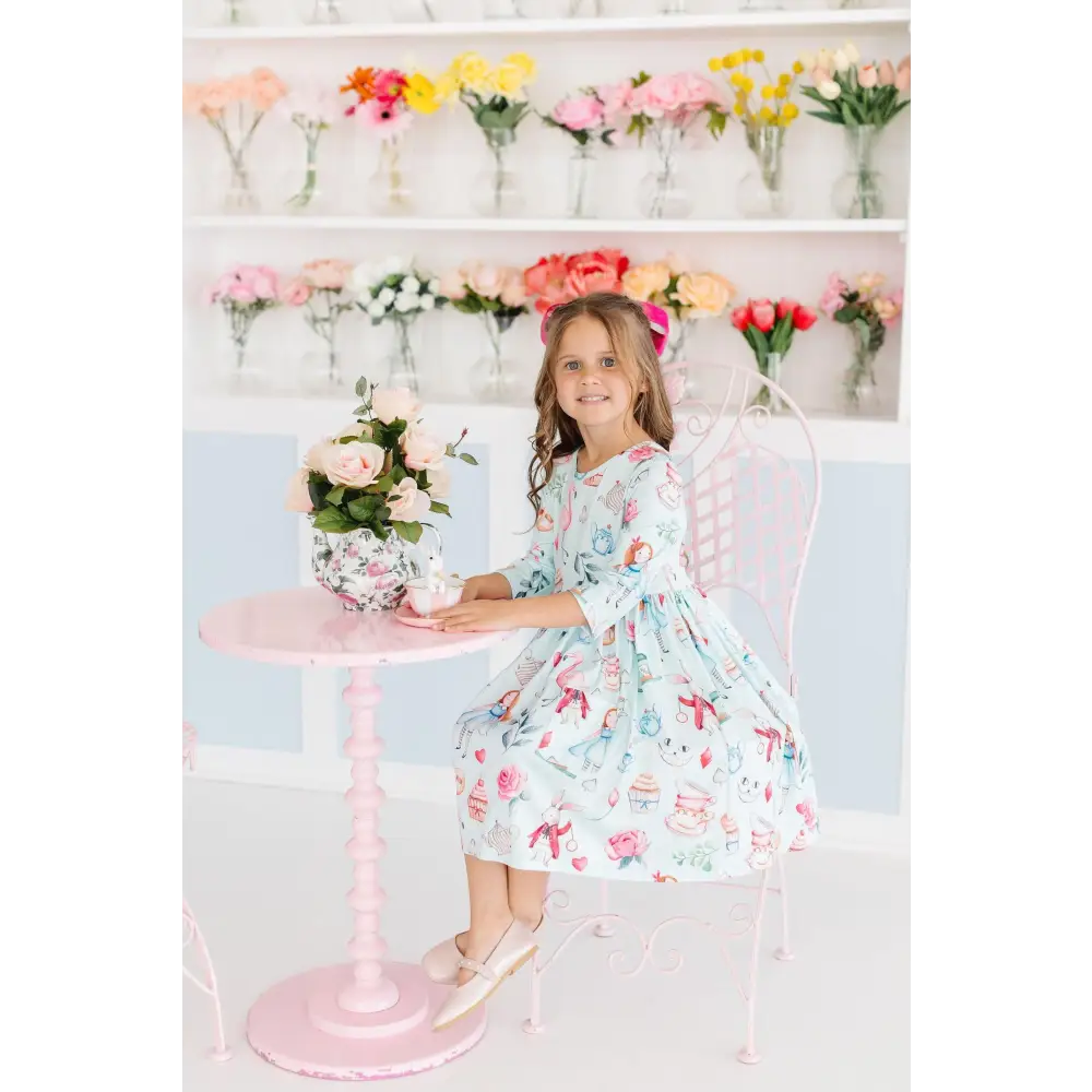 Wonderland 3/4 Sleeve Pocket Twirl Dress - Mila & Rose ®