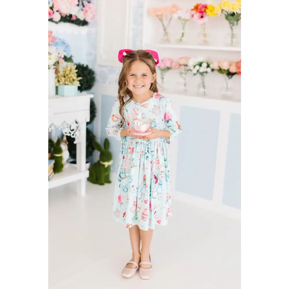 Wonderland 3/4 Sleeve Pocket Twirl Dress - Mila & Rose ®