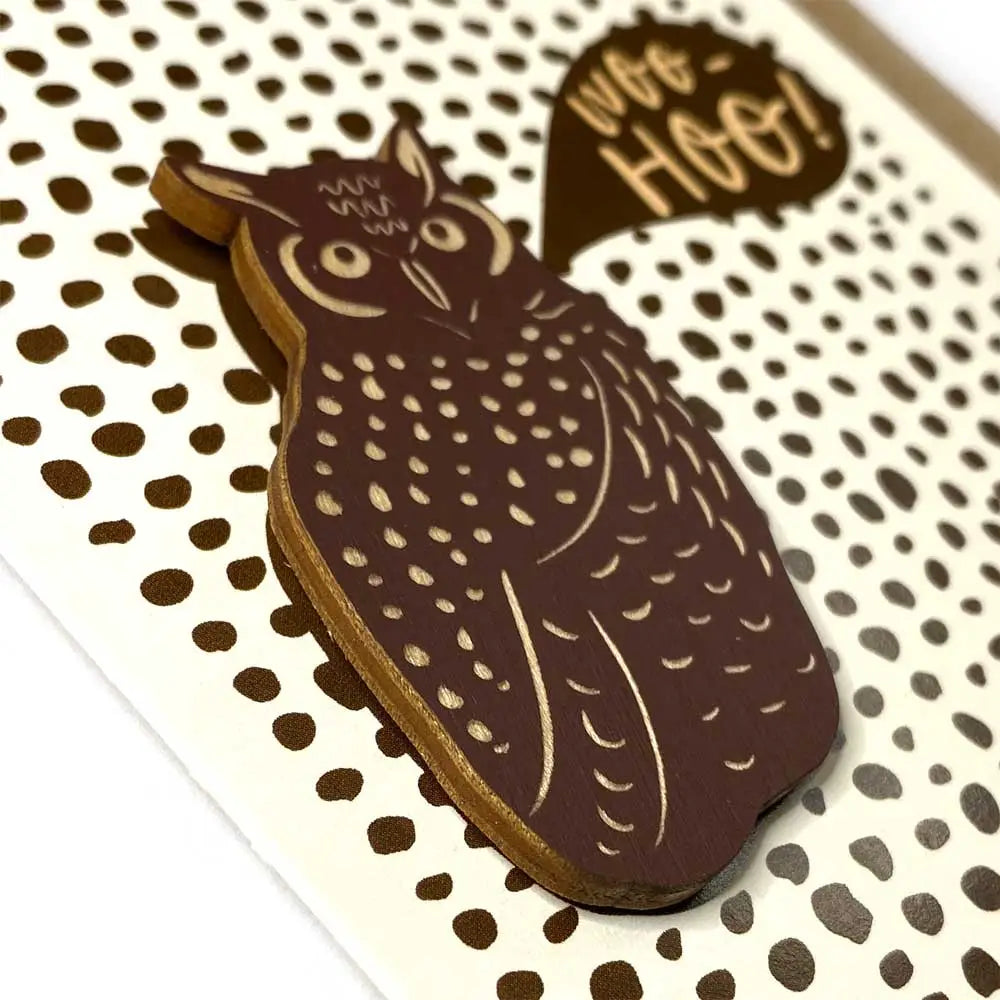 Woo Hoo Owl Magnet w/ Card - SnowMade