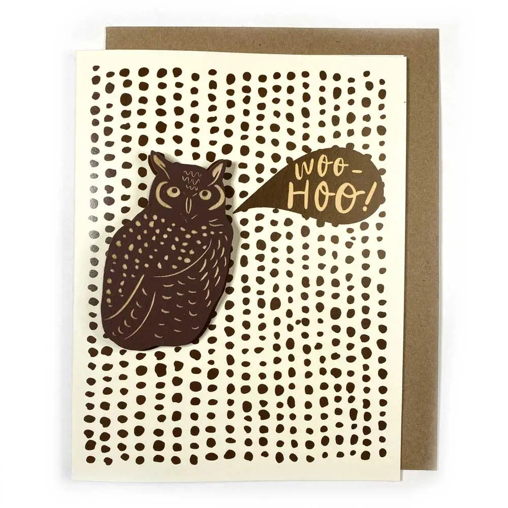 Woo Hoo Owl Magnet w/ Card - SnowMade