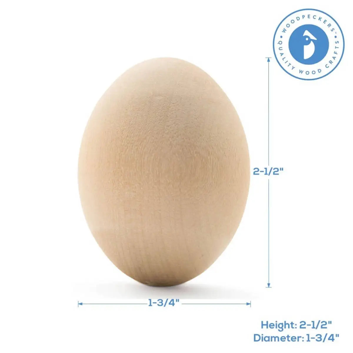Wood Egg 2-1/2’’ - Woodpeckers Crafts
