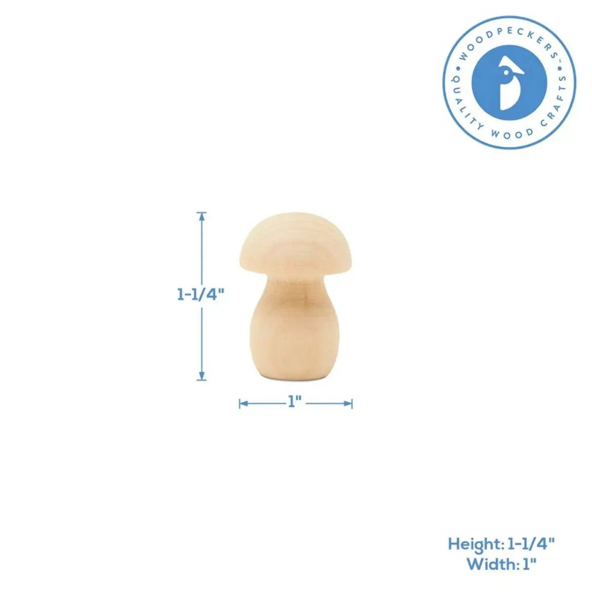Wood Mushroom 1-1/4’’ - Woodpeckers Crafts
