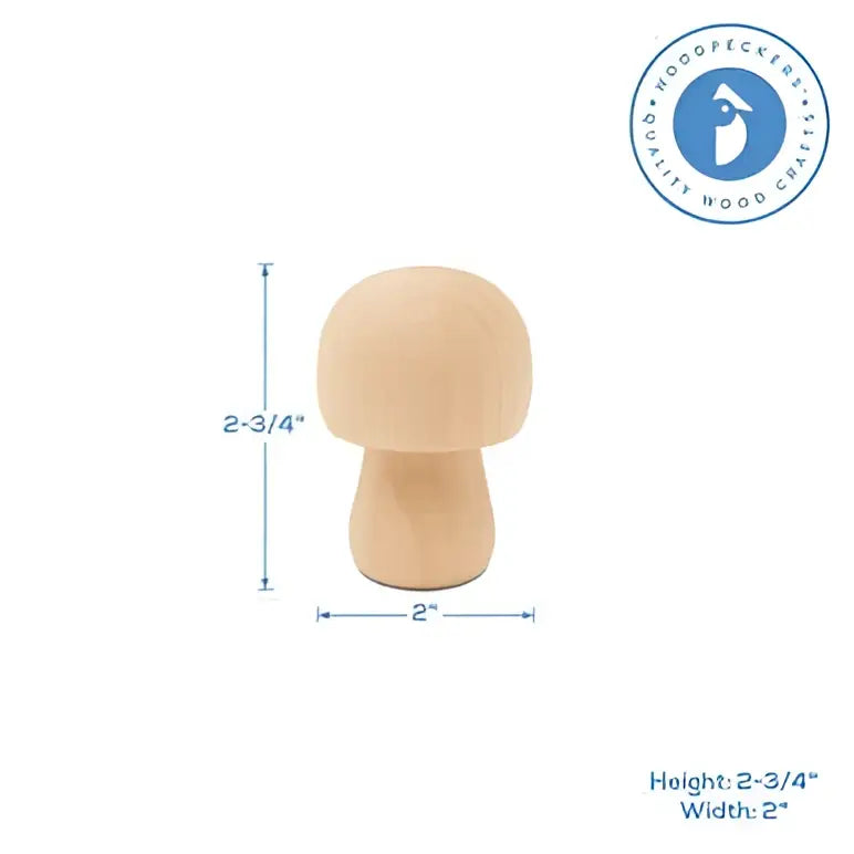 Wood Mushroom 2¾” - Woodpeckers Crafts