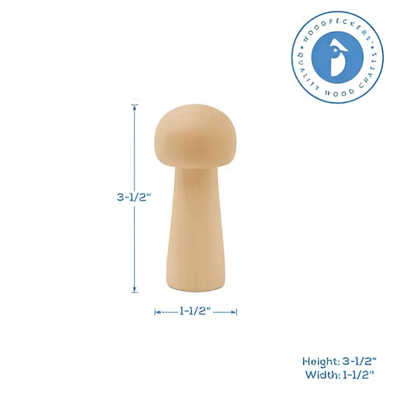 Wood Mushroom 3½” - Woodpeckers Crafts