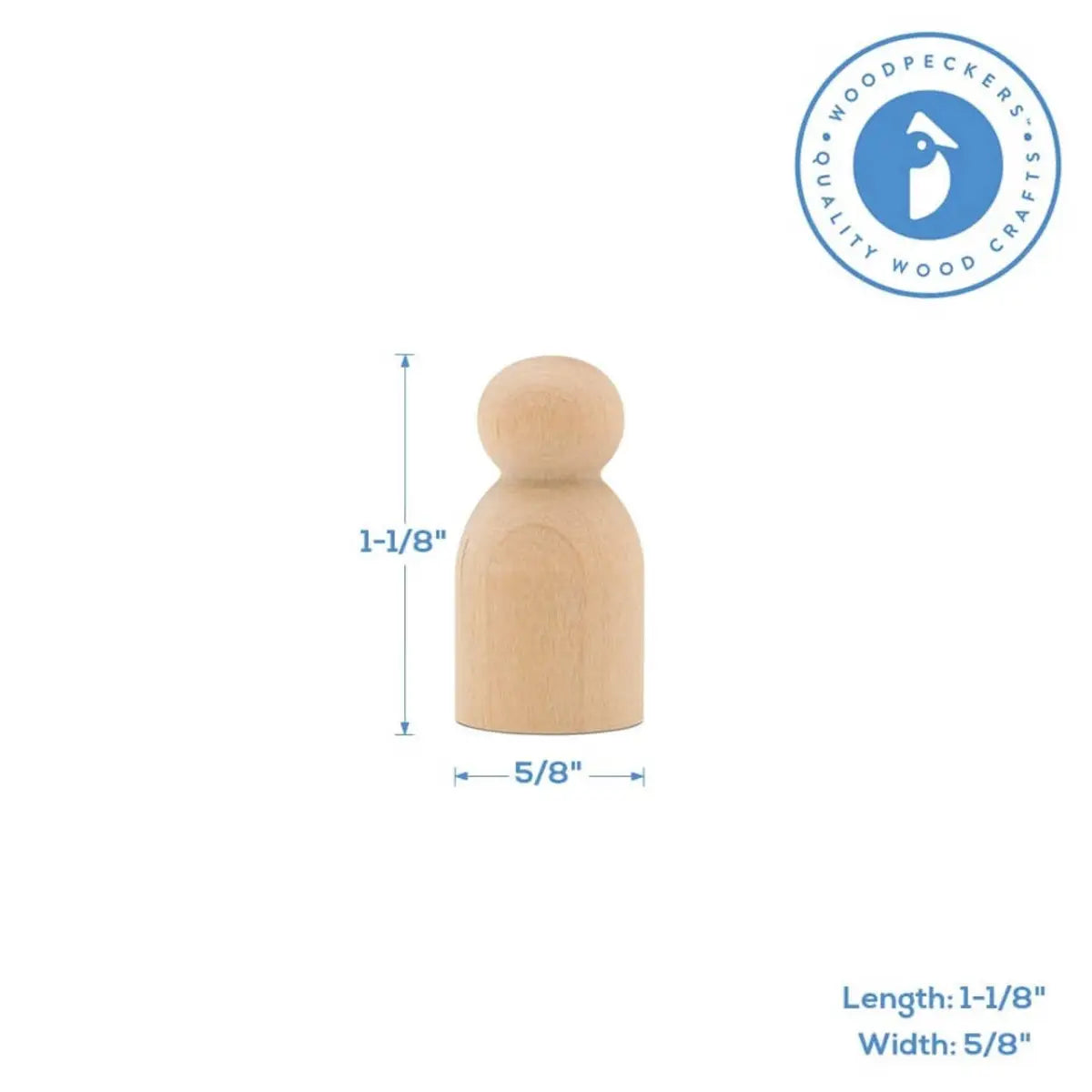Wood Peg Doll 1-3/4’’ - Woodpeckers Crafts