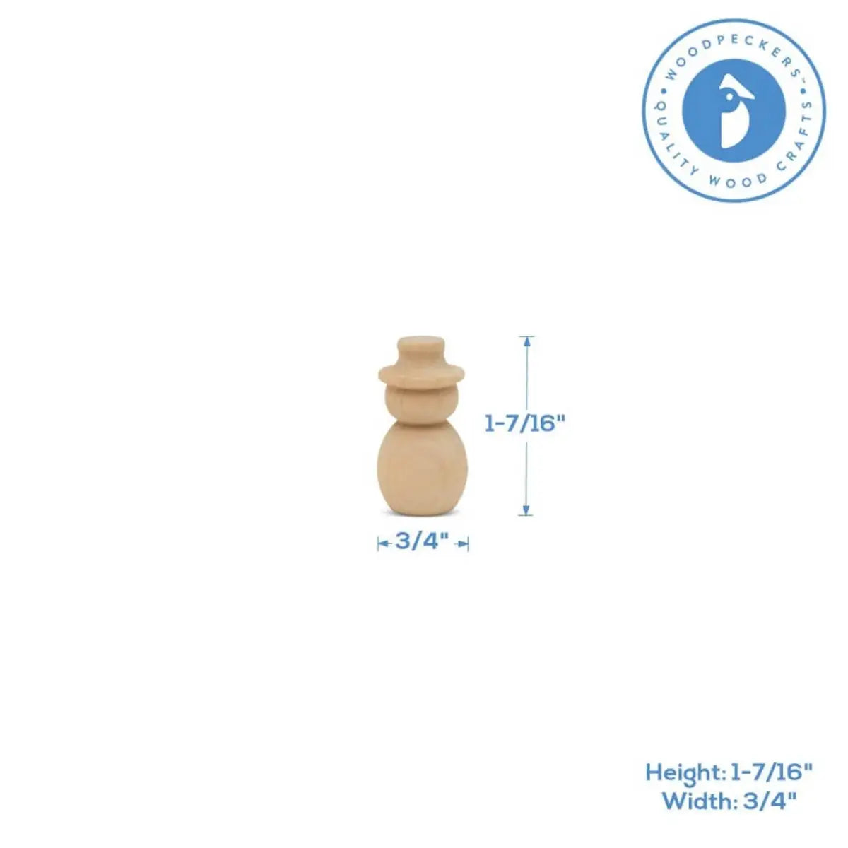Wood Peg Doll 1-3/4’’ - Woodpeckers Crafts