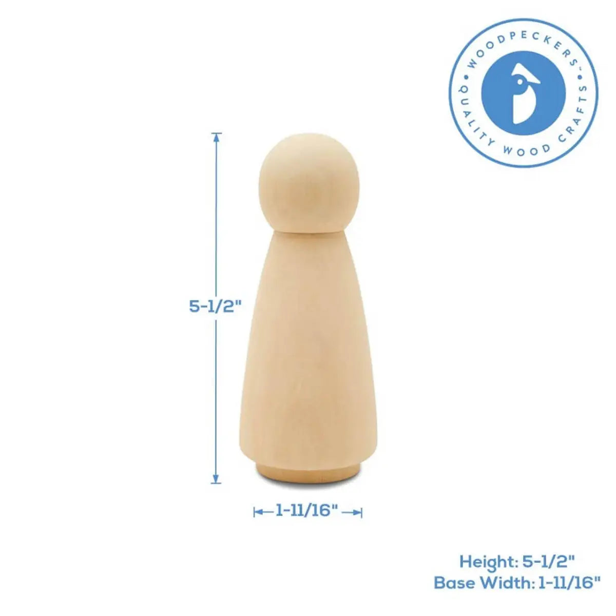 Wood Peg Doll 1-3/4’’ - Woodpeckers Crafts