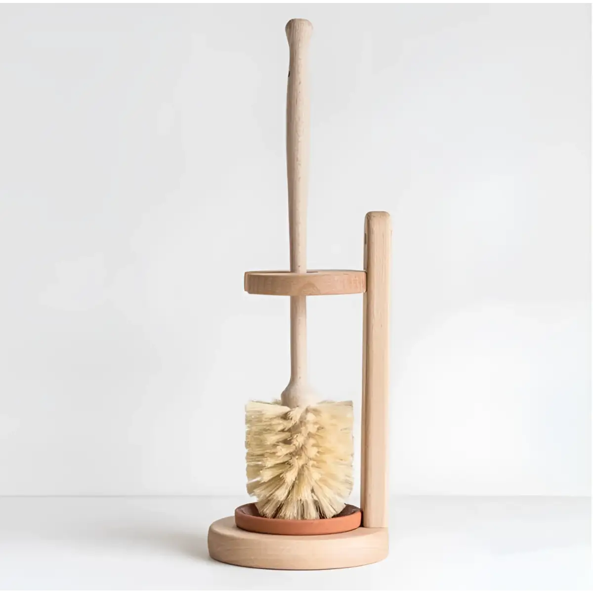 Wooden Toilet Brush Set - Natural Eco-Friendly - includes stand - Smile Boutiques