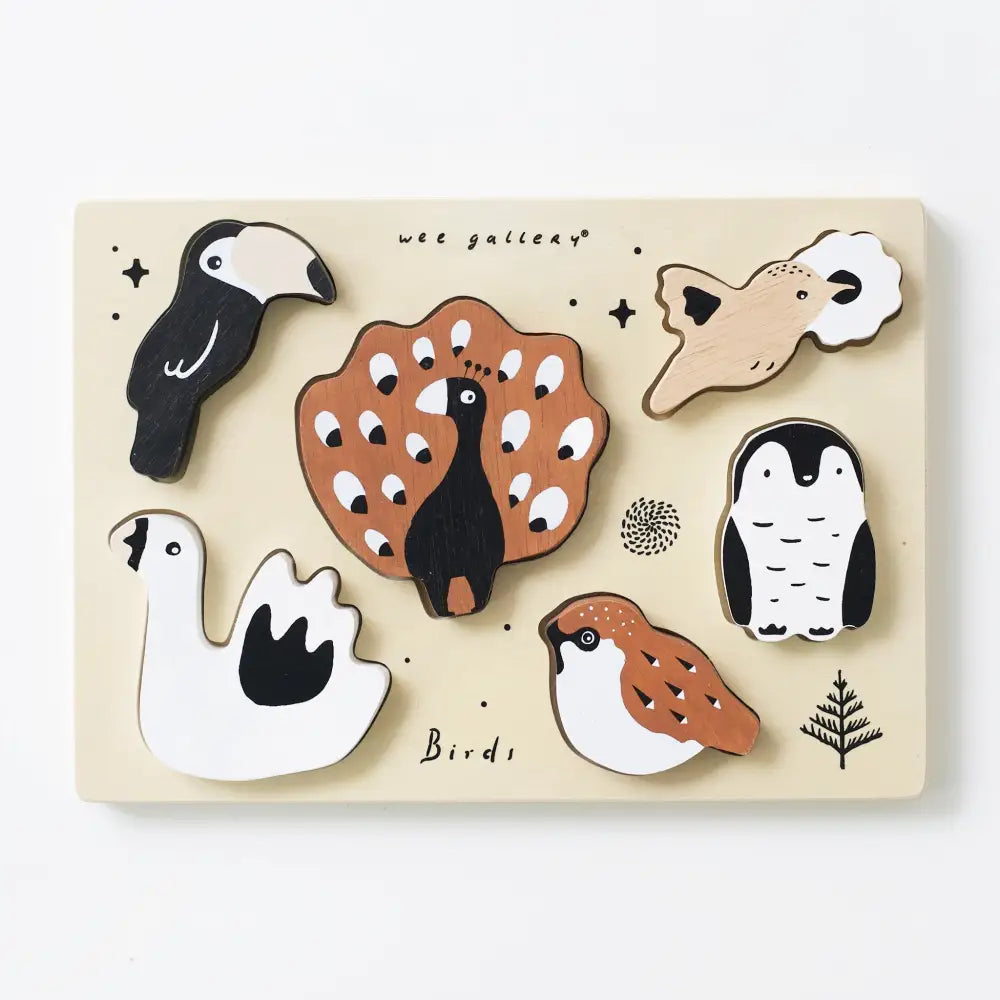 Wooden Tray Puzzle - Birds - Wee Gallery
