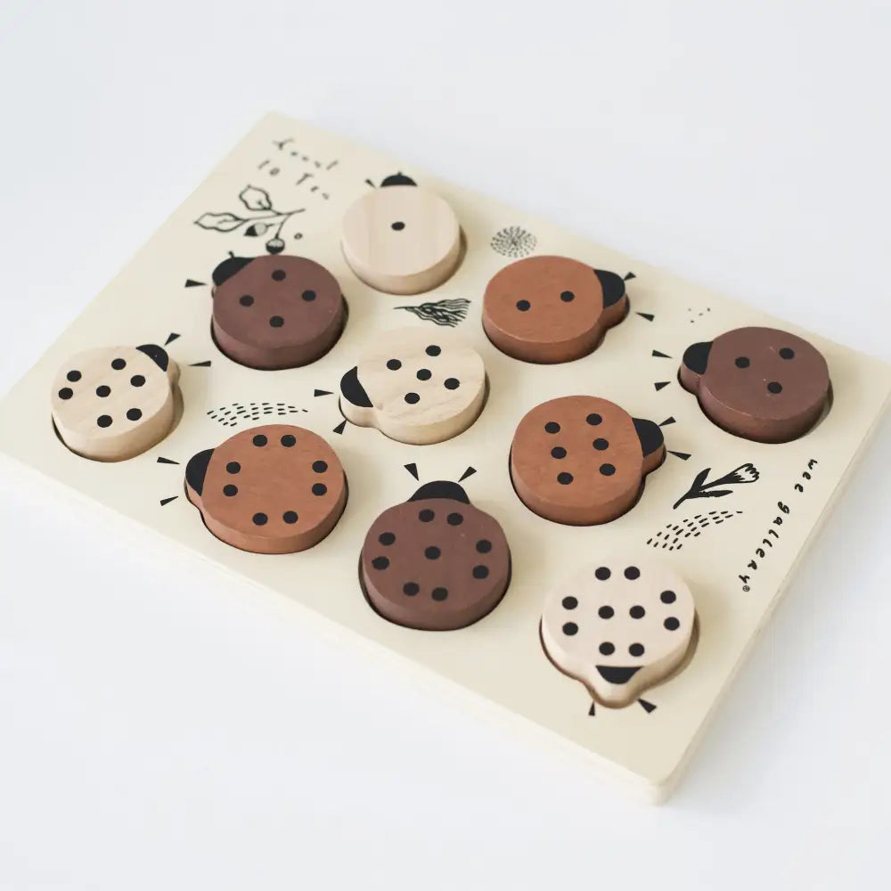 Wooden Tray Puzzle - Count to 10 Ladybugs - Wee Gallery
