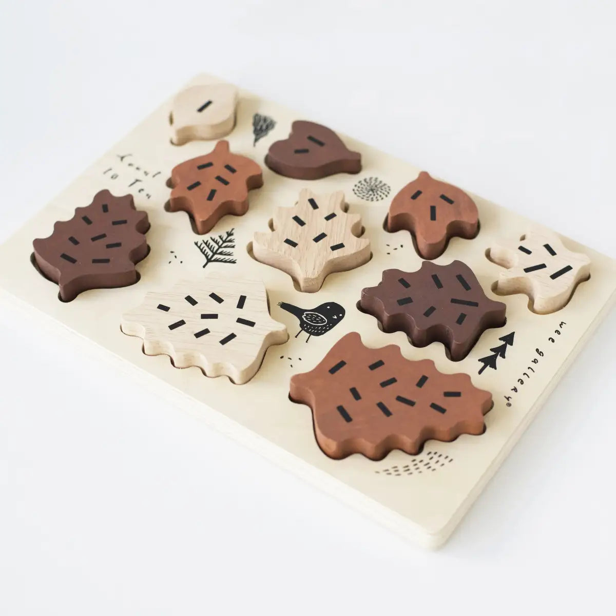 Wooden Tray Puzzle - Count to 10 Leaves - Wee Gallery